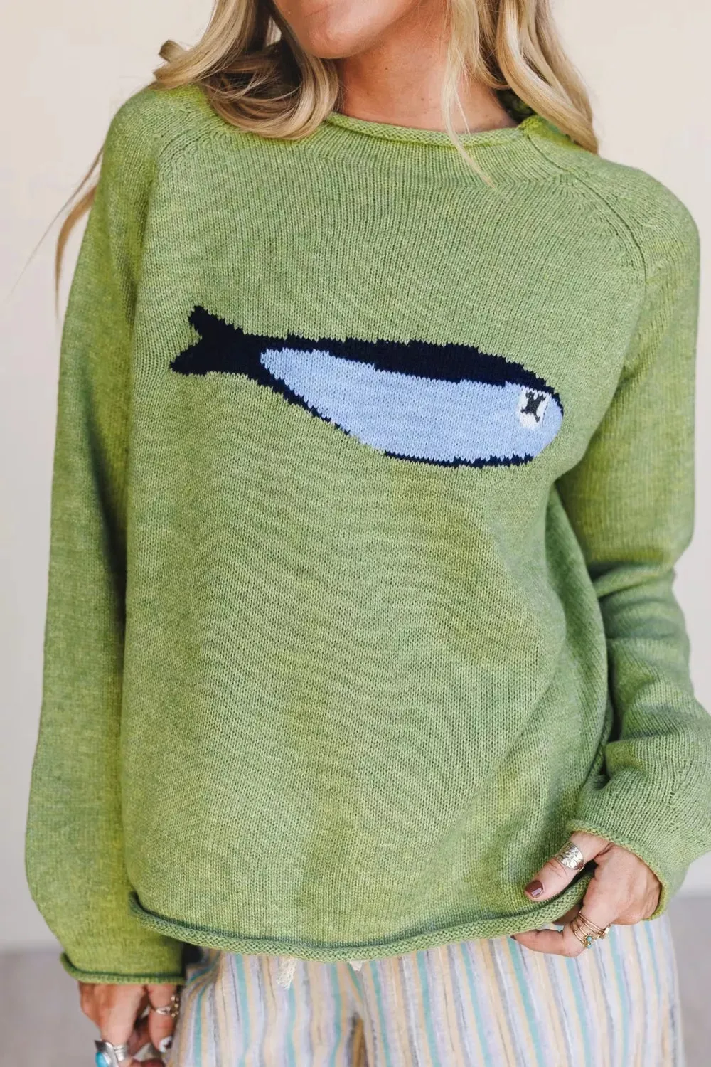 Fish Graphic Round Neck Sweater sold by Charming Charlie product image thumbnail 3