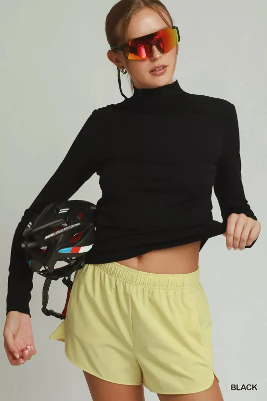 Umgee Long Sleeve Mock Neck Top made by Trendsi