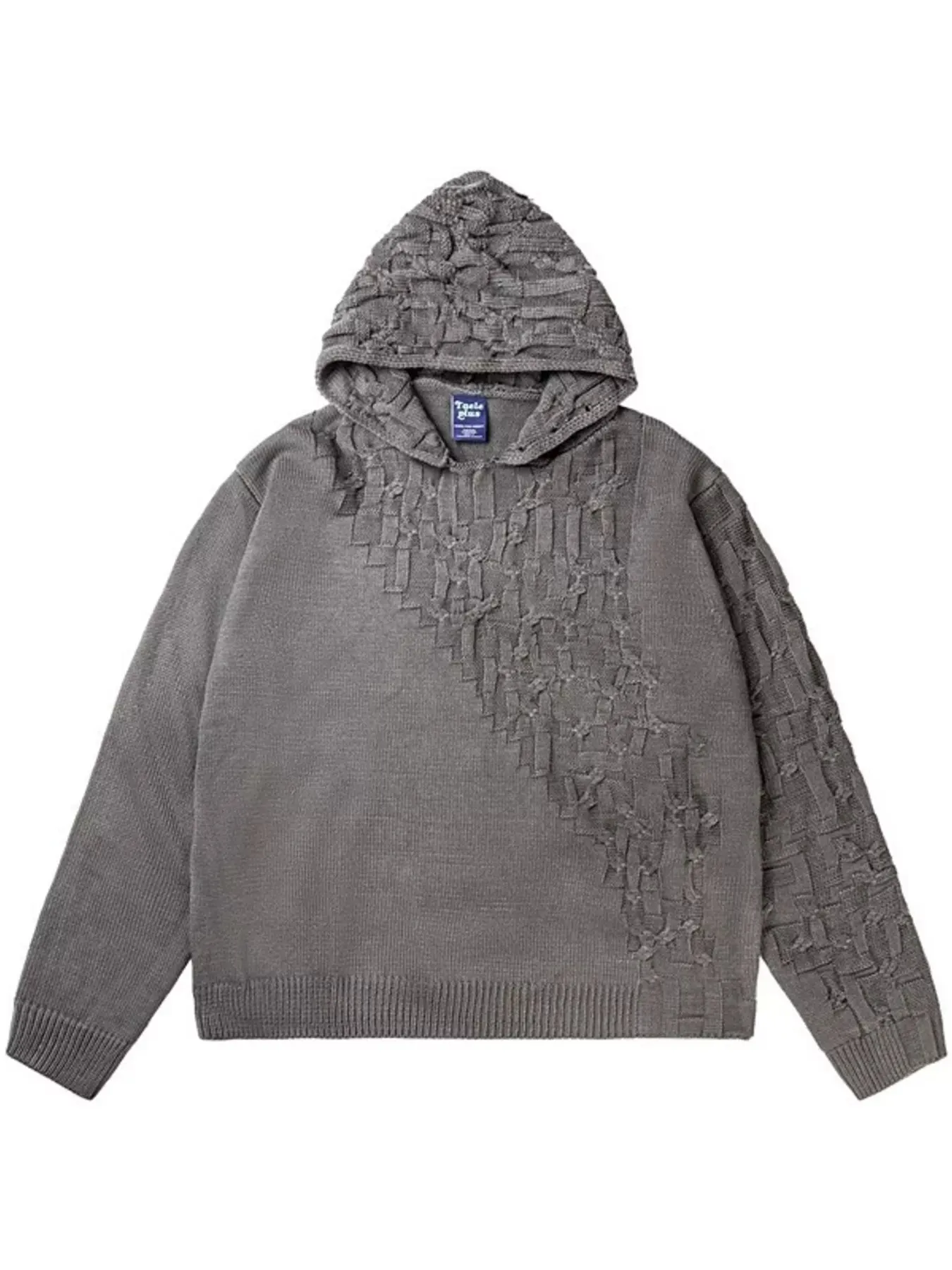 Men's Plus Size Long Sleeve Texture Knit Hooded Sweater sold by Charming Charlie product image thumbnail 3