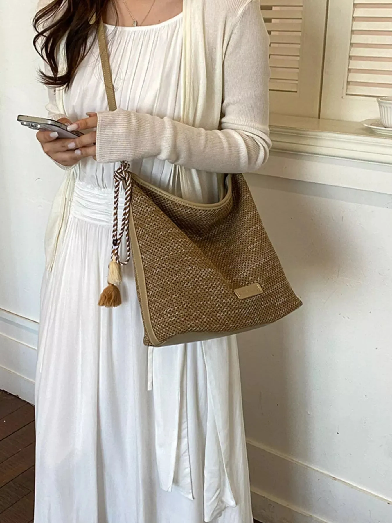 Tassel Woven Crossbody Bag sold by Charming Charlie product image thumbnail 5