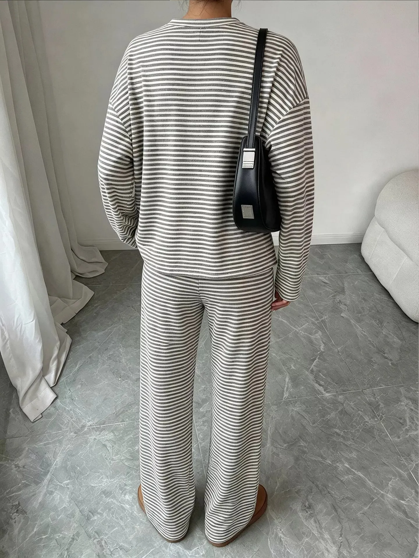 Striped Round Neck Top and Pants Set sold by Charming Charlie product image thumbnail 5