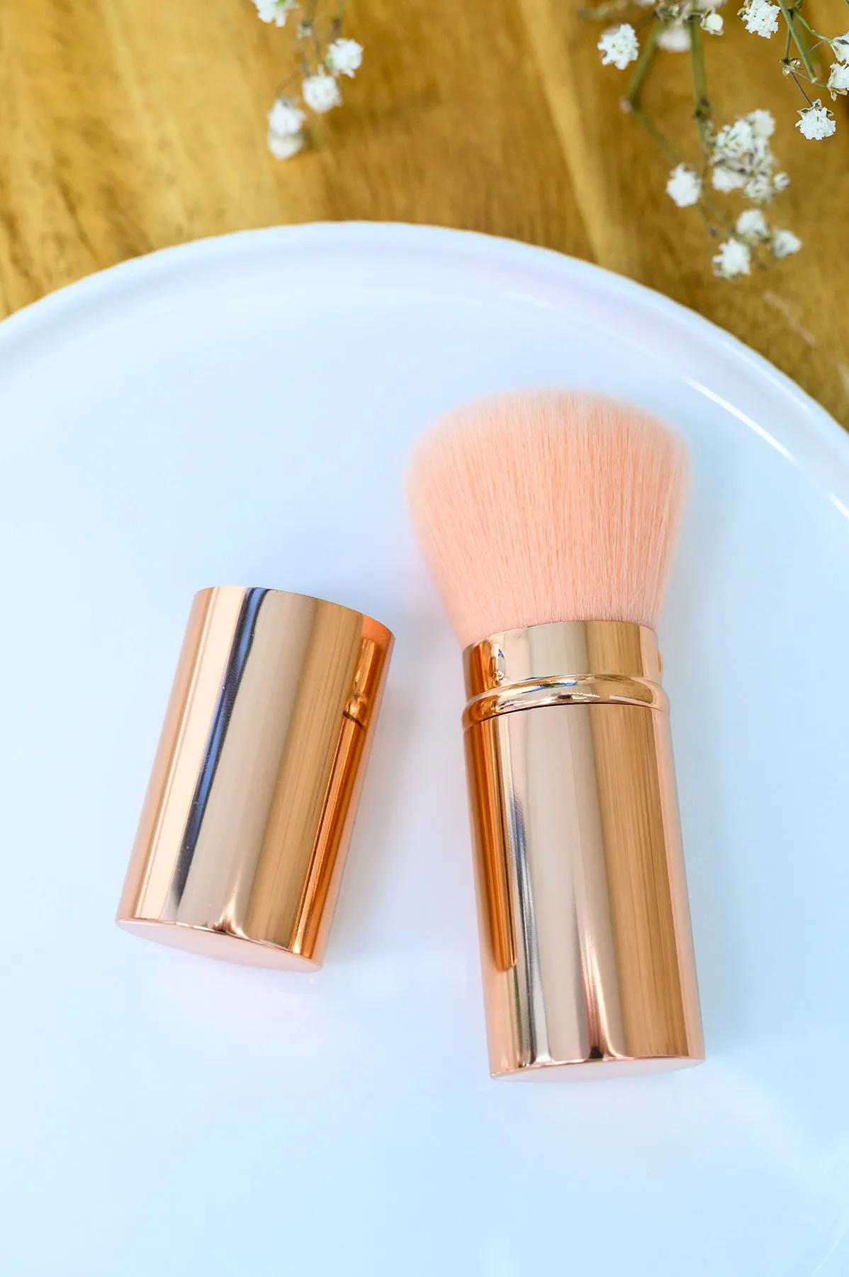 Rose Gold and Pink Telescopic Powder Brush sold by Charming Charlie product image thumbnail 3