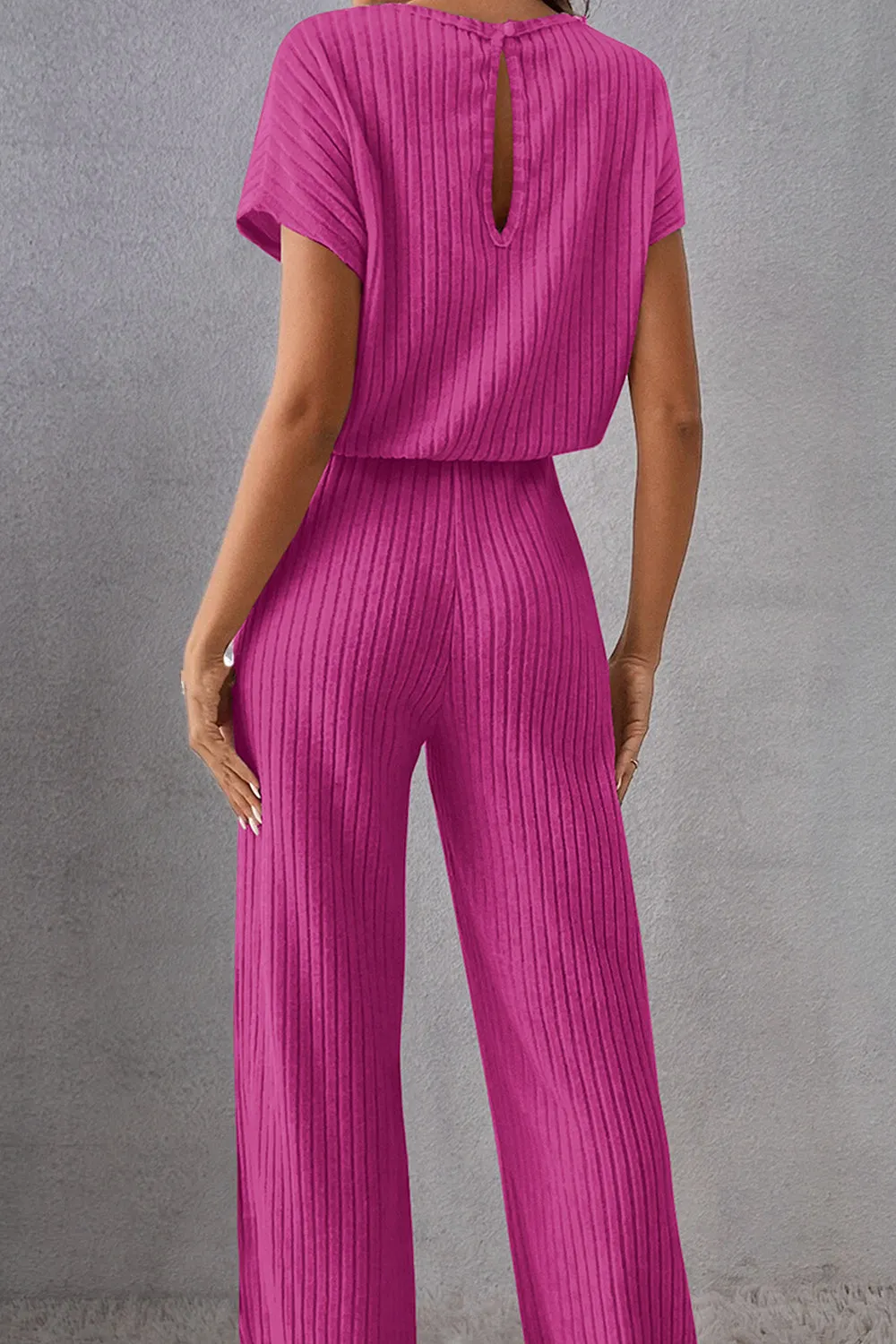 Round Neck Short Sleeve Jumpsuit sold by Charming Charlie product image thumbnail 5