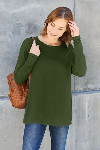 Basic Bae Full Size Round Neck Dropped Shoulder T-Shirt sold by Charming Charlie