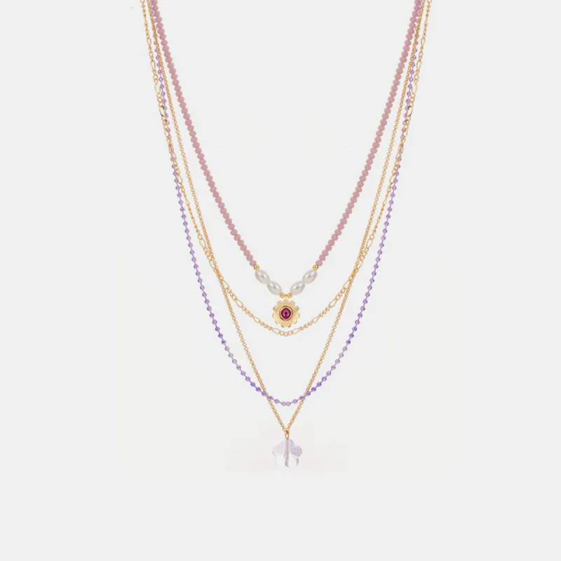 Layered Flower Pendant Necklace sold by Charming Charlie