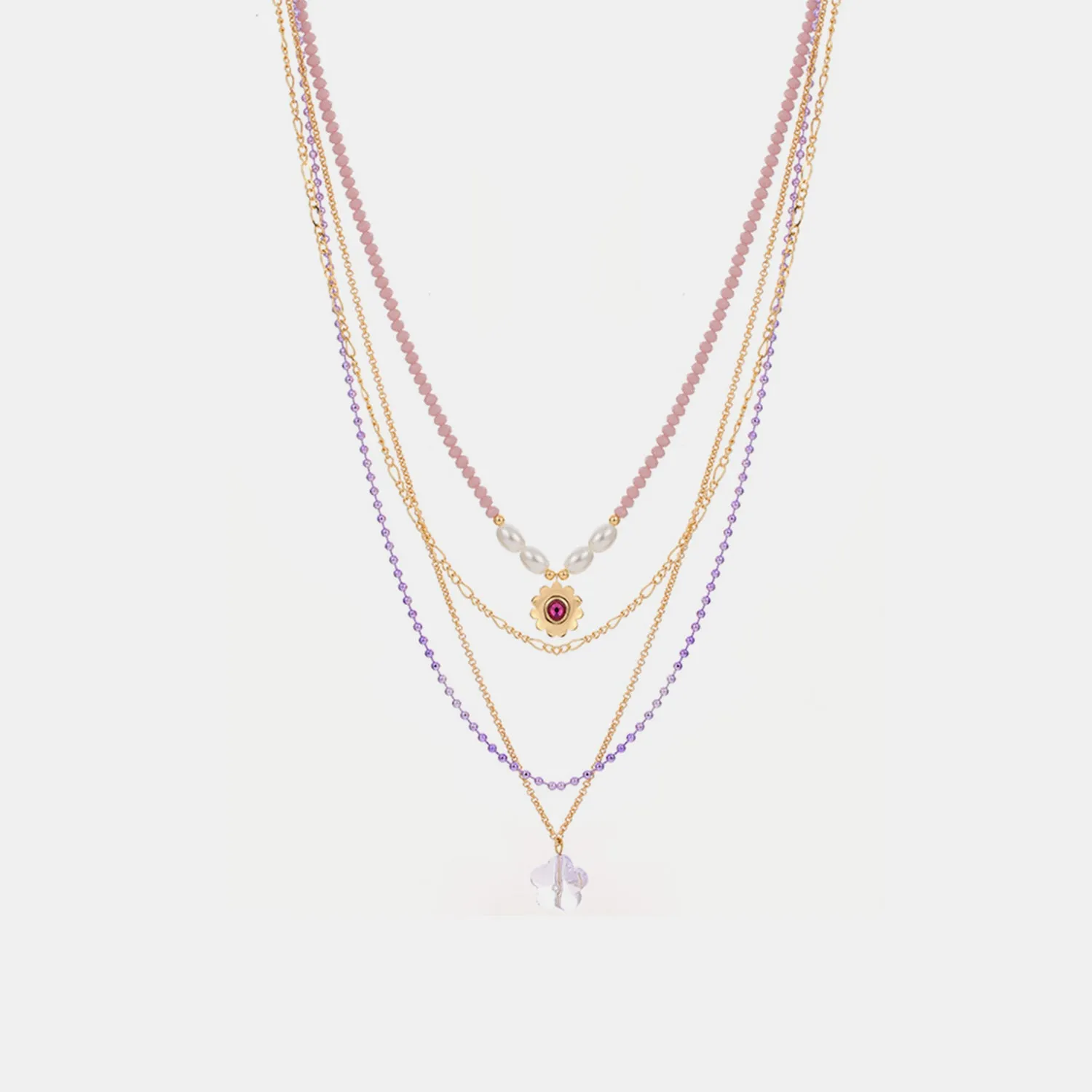 Layered Flower Pendant Necklace sold by Charming Charlie