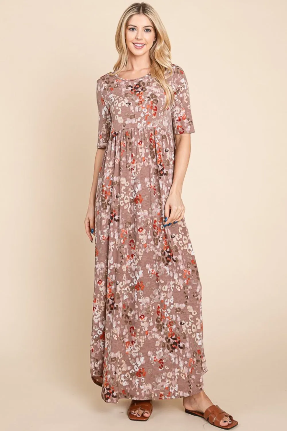 BOMBOM Printed Shirred Maxi Dress sold by Charming Charlie product image thumbnail 3