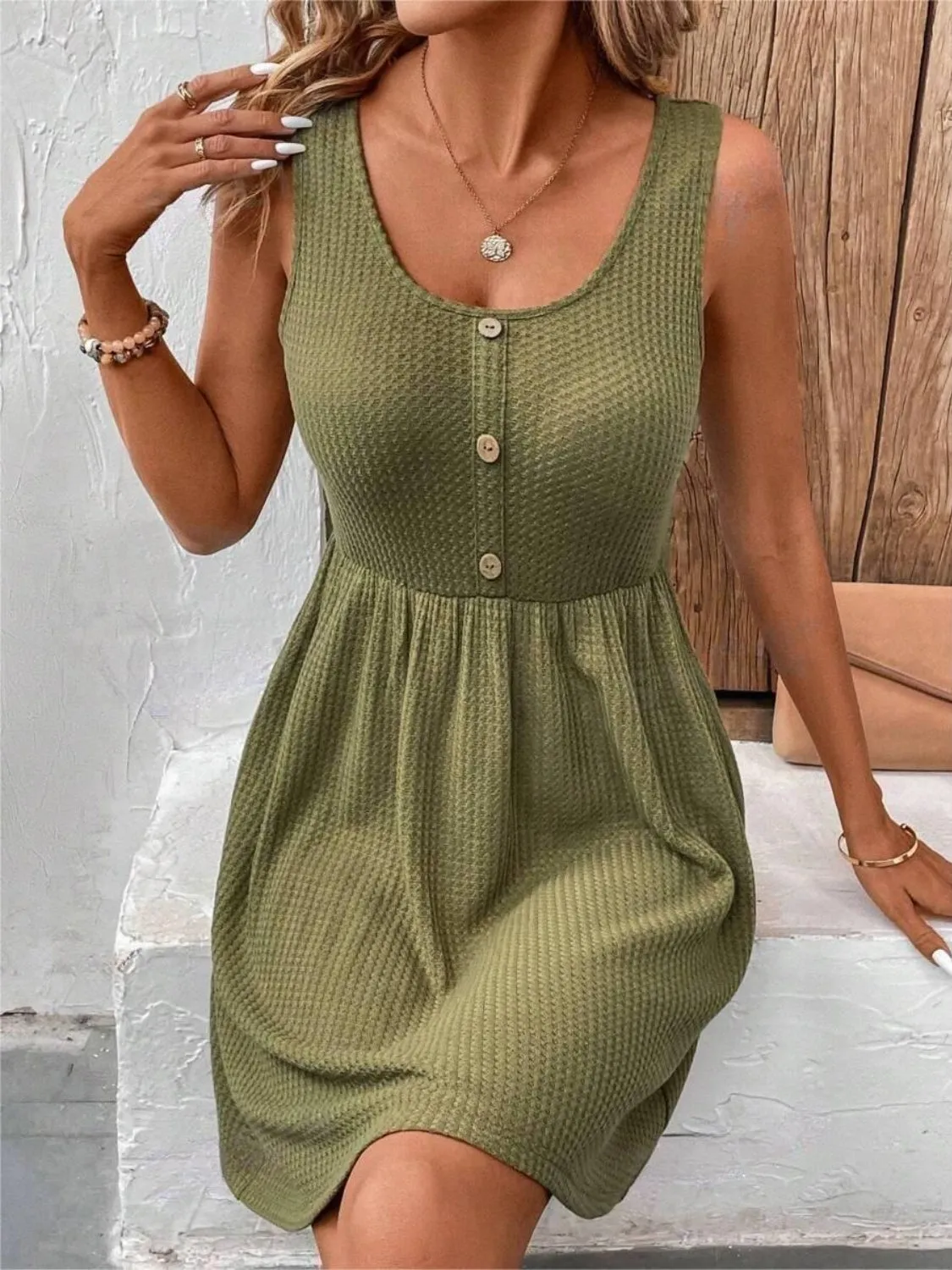 Scoop Neck Wide Strap Mini Tank Dress sold by Charming Charlie product image thumbnail 3