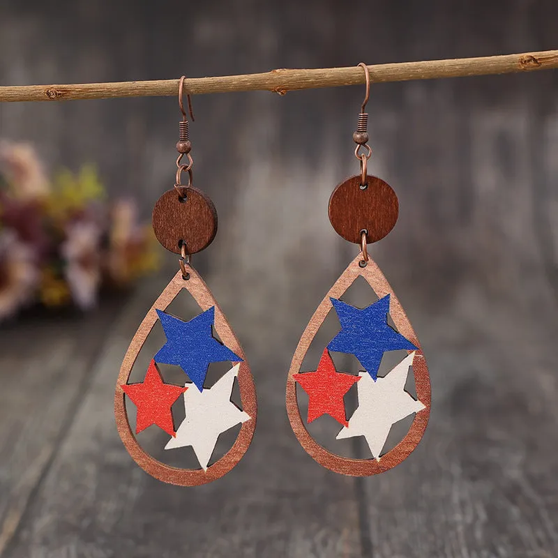 Cutout Star Wooden Dangle Earrings sold by Charming Charlie