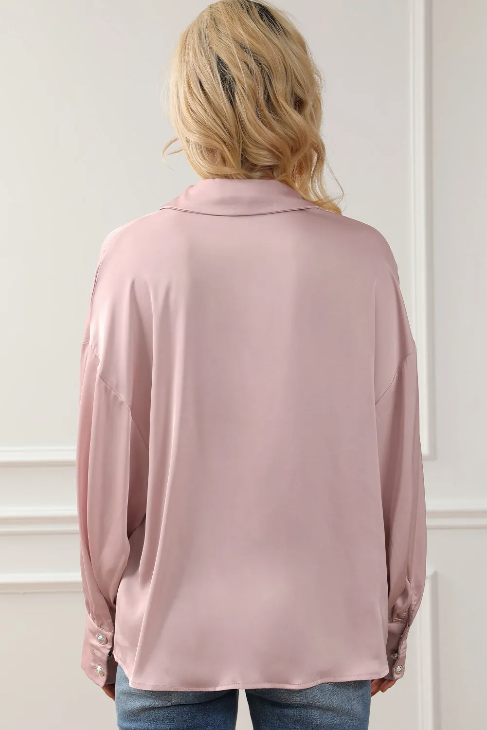 Ruffled Button Up Long Sleeve Shirt sold by Charming Charlie product image thumbnail 4