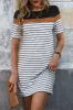 Striped Round Neck Short Sleeve Mini Dress sold by Charming Charlie