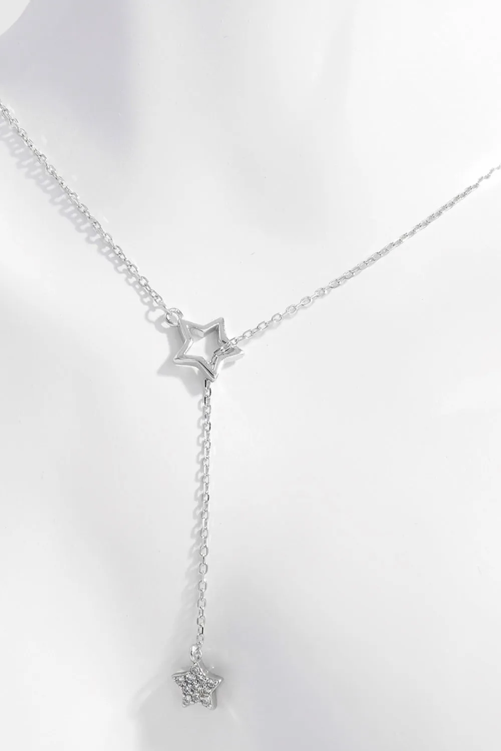 925 Sterling Silver Zircon Star Drop Necklace sold by Charming Charlie product image thumbnail 3
