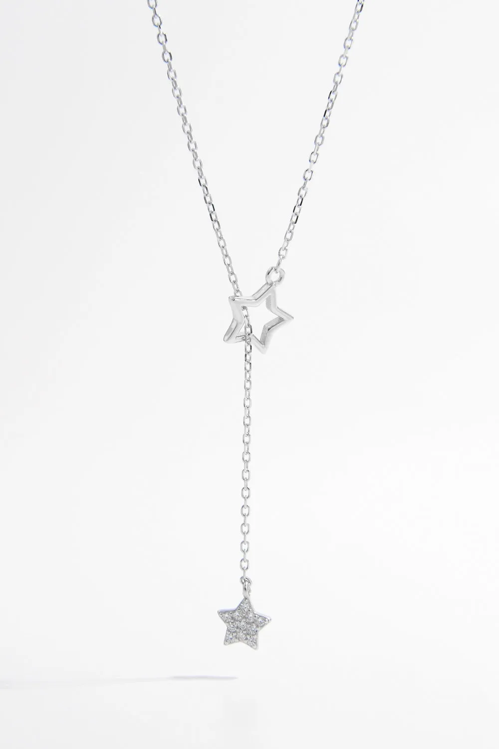925 Sterling Silver Zircon Star Drop Necklace sold by Charming Charlie product image thumbnail 2