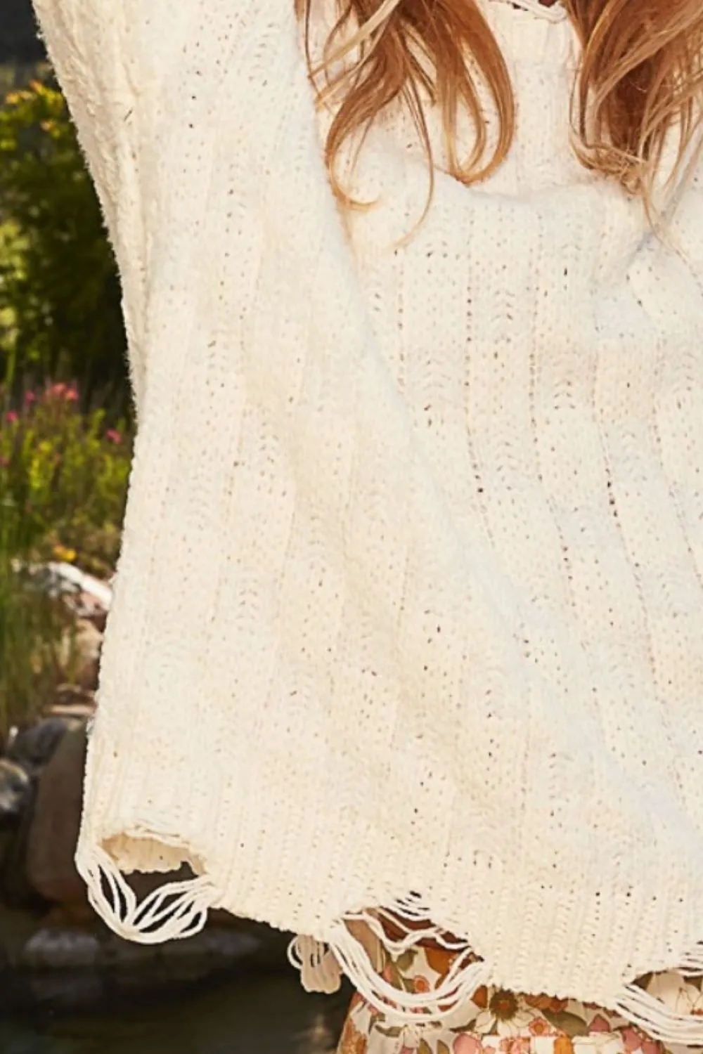 POL Checkered Distressed Edge Sweater sold by Charming Charlie product image thumbnail 3