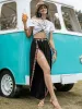 Slit Elastic Waist Wide Leg Pants sold by Charming Charlie