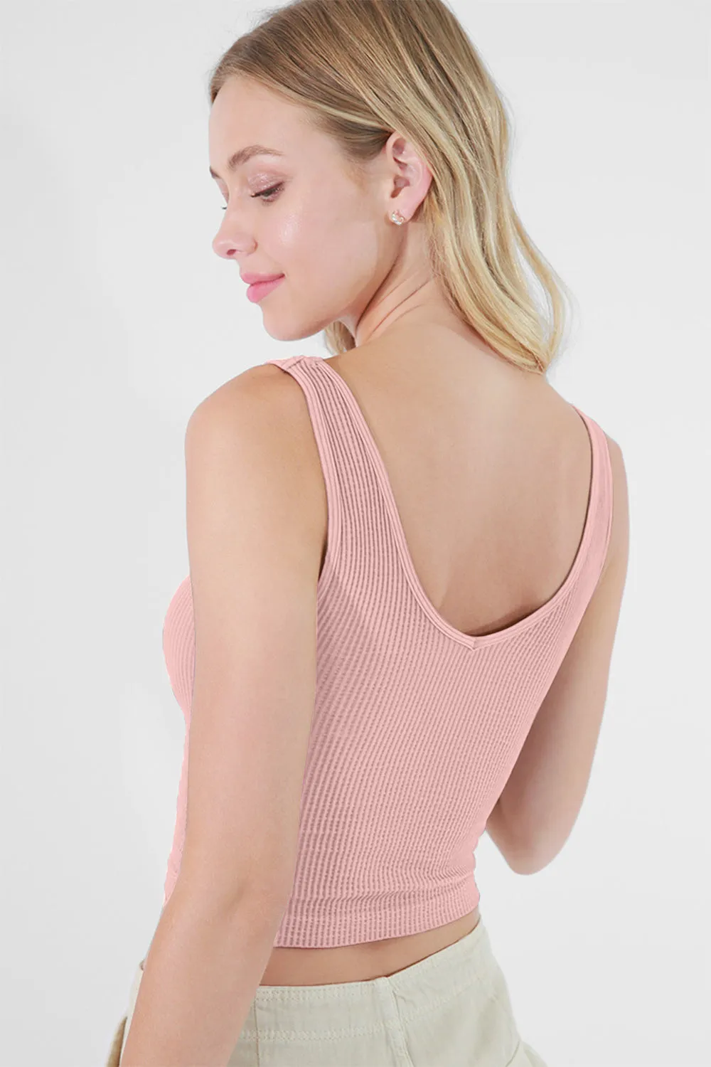 NIKIBIKI Ribbed Wide Strap Seamless Tank sold by Charming Charlie product image thumbnail 2