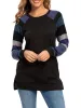 Color Block Round Neck Long Sleeve T-Shirt sold by Charming Charlie