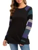 Color Block Round Neck Long Sleeve T-Shirt sold by Charming Charlie