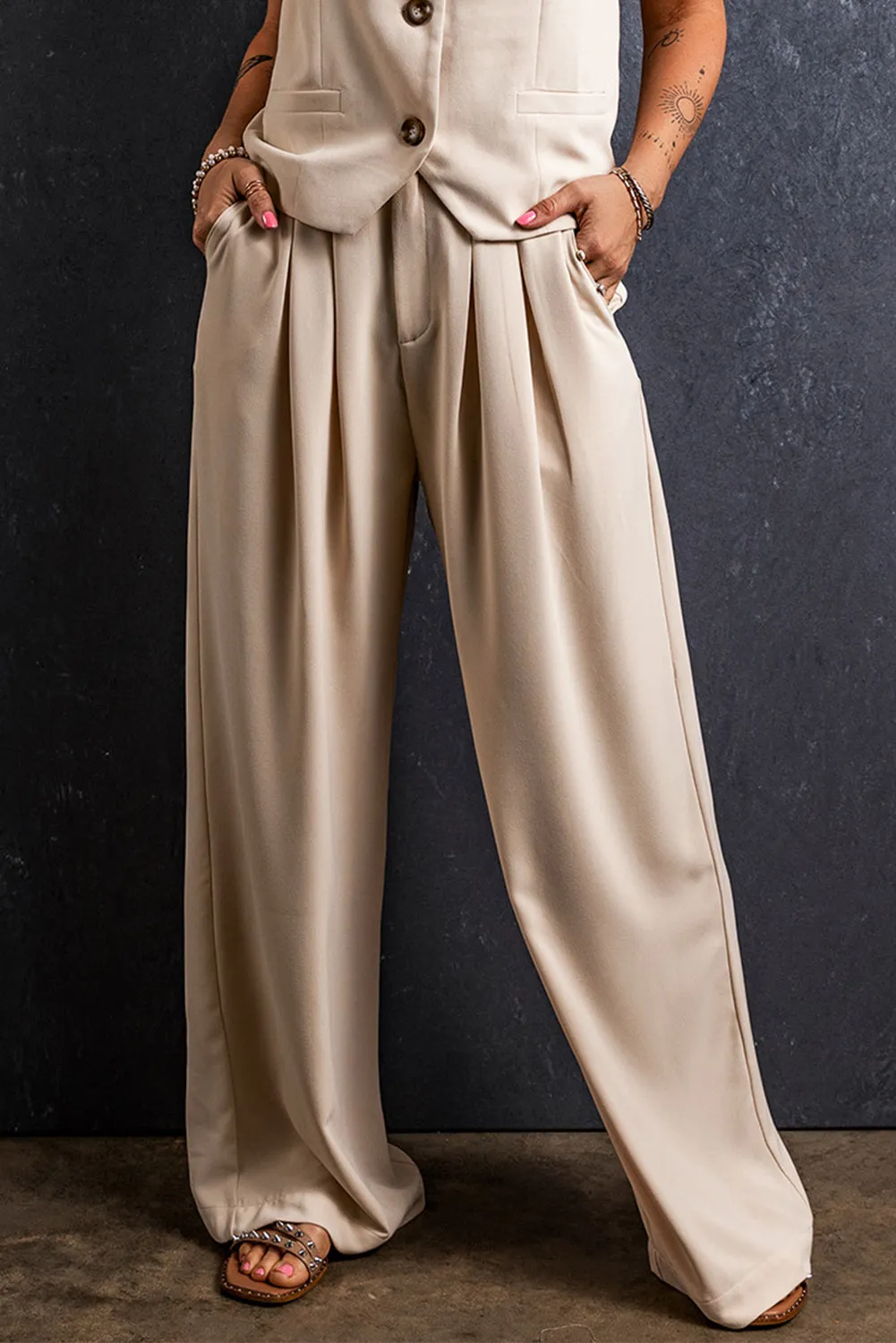 Ruched Wide Leg Pants with Pockets sold by Charming Charlie product image thumbnail 5