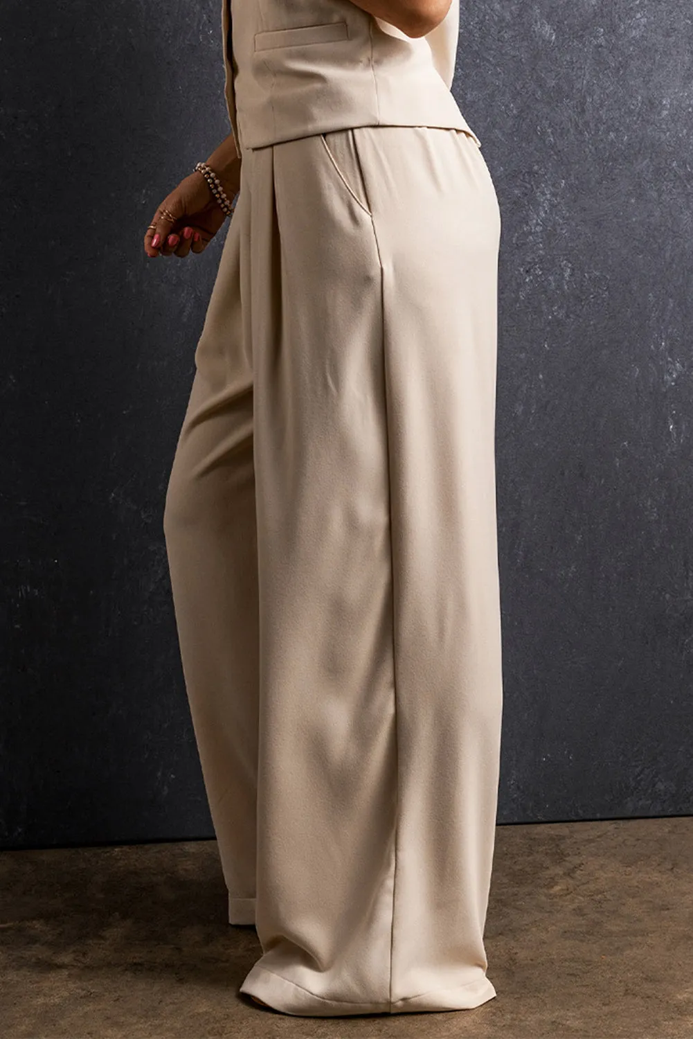Ruched Wide Leg Pants with Pockets sold by Charming Charlie product image thumbnail 3