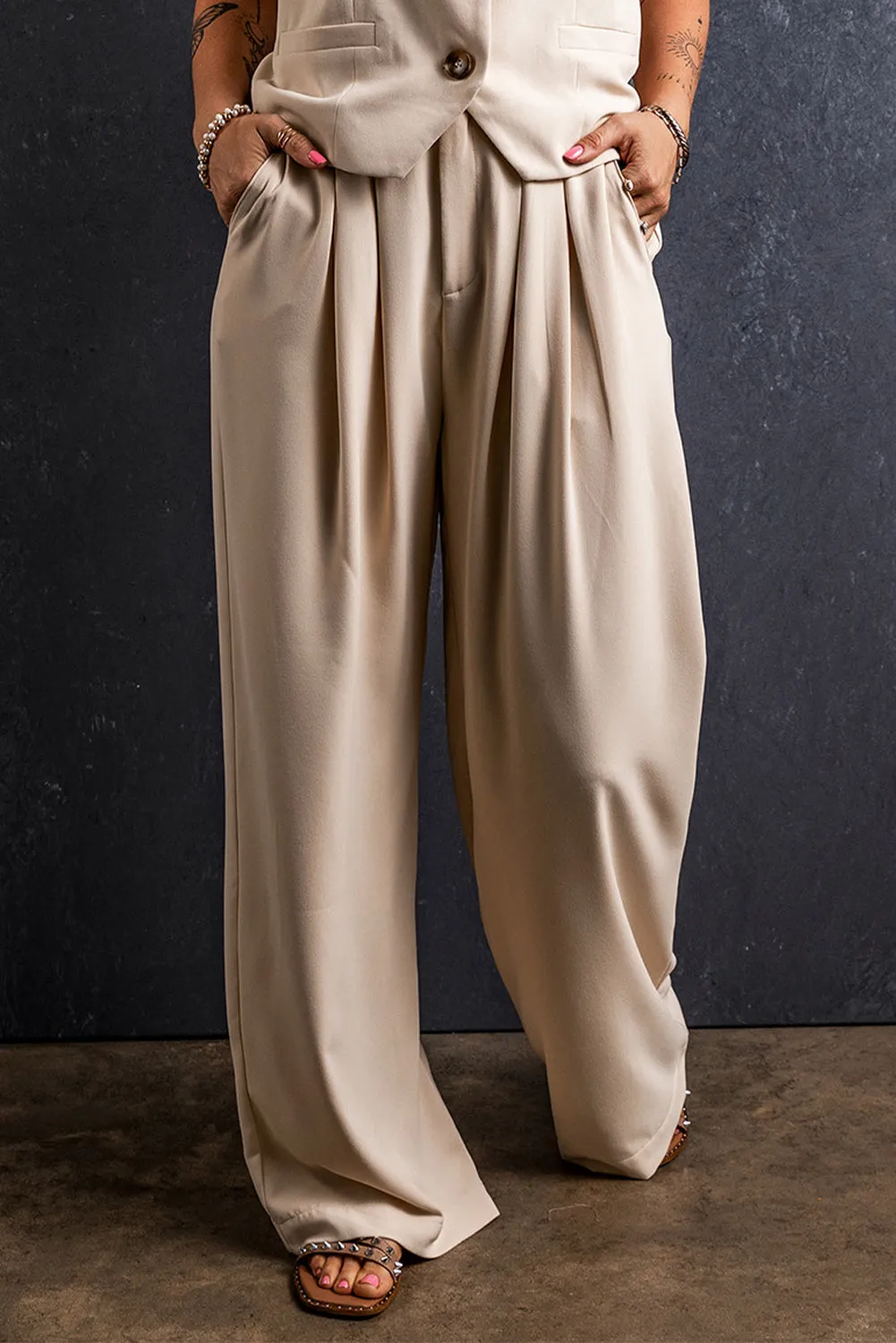 Ruched Wide Leg Pants with Pockets sold by Charming Charlie product image thumbnail 4