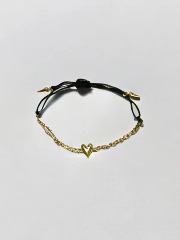 Rebecca Minkoff Pull Tie Charm Bracelet- Black sold by Charming Charlie