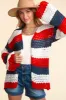 Haptics Full Size Open Front Long Sleeve Stripe Cardigan sold by Charming Charlie