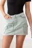 Le Lis High Waist Cargo Denim Mini Skirts sold by Charming Charlie