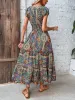 Smocked Printed Cap Sleeve Midi Dress sold by Charming Charlie