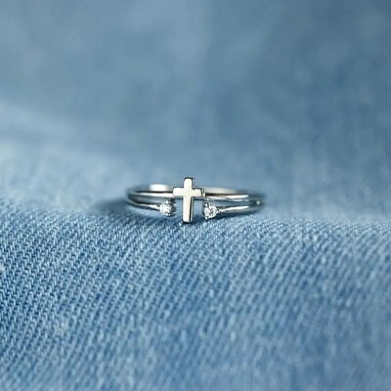 925 Sterling Silver Cross Ring sold by Charming Charlie