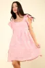 Cutout Ruffle Hem Cap Sleeve Dress sold by Charming Charlie