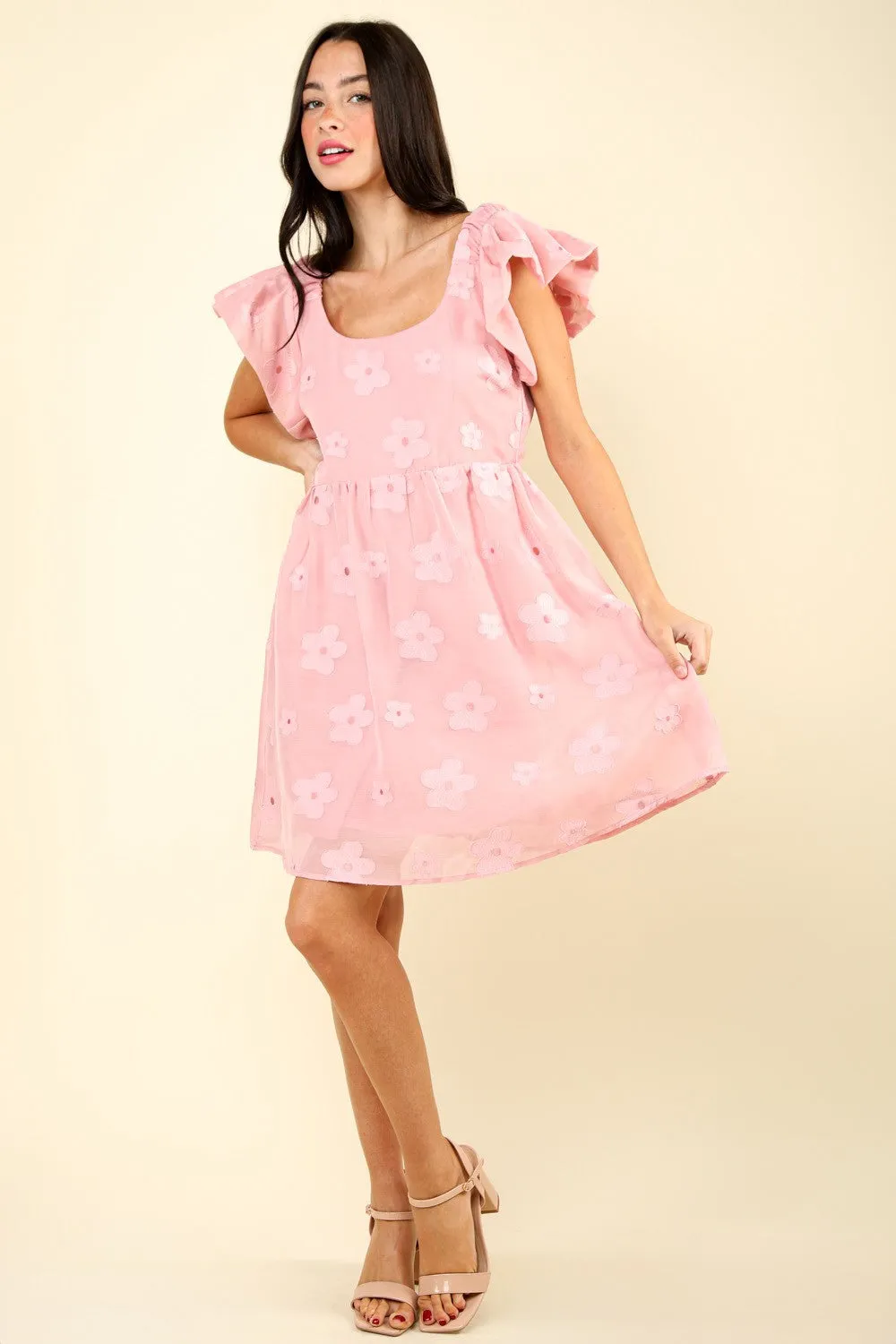 VERY J Flower Embroidered Organza Mini Dress sold by Charming Charlie