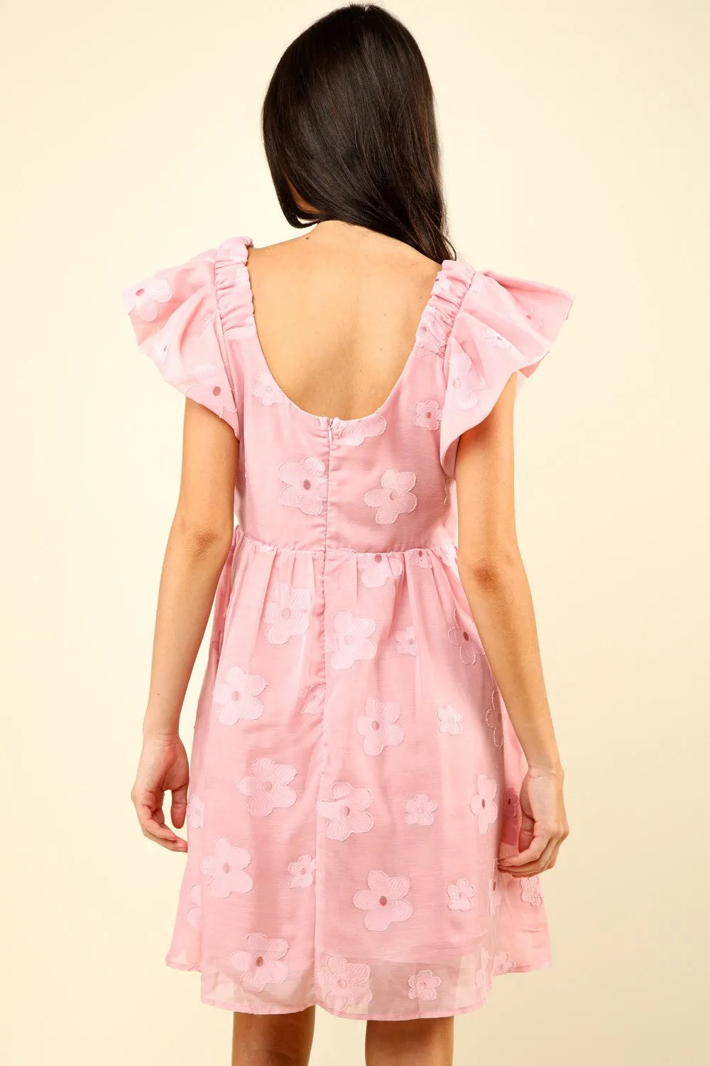 VERY J Flower Embroidered Organza Mini Dress sold by Charming Charlie product image thumbnail 2