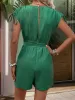 Drawstring Surplice Cap Sleeve Romper sold by Charming Charlie
