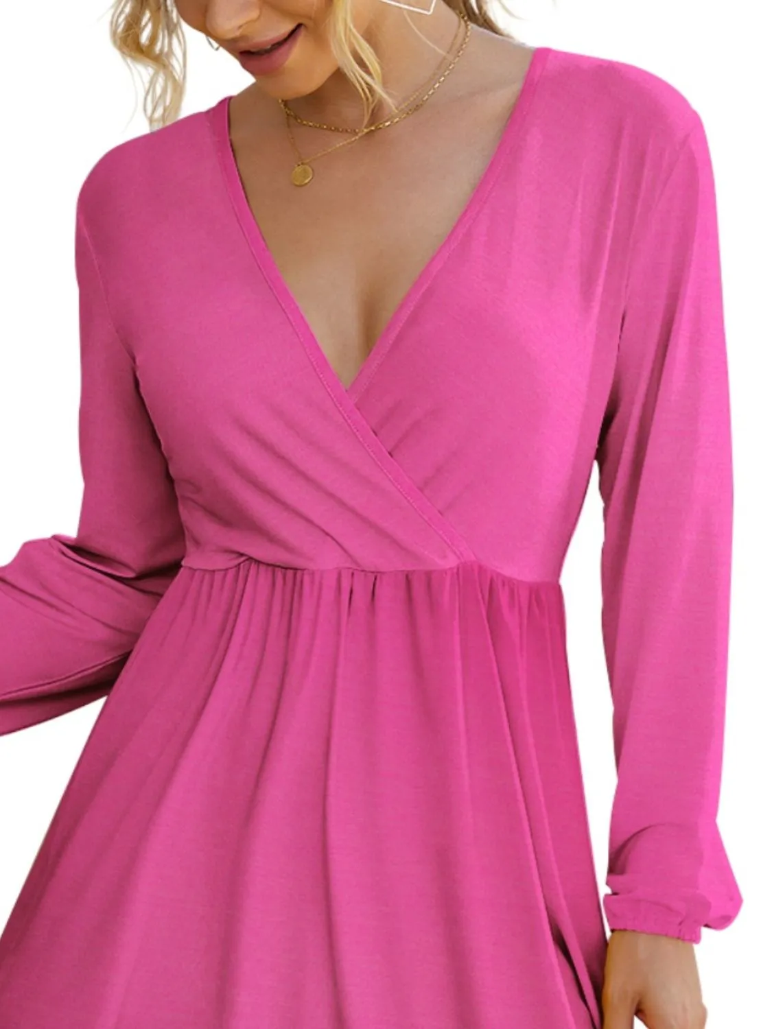 Surplice Long Sleeve Mini Dress sold by Charming Charlie product image thumbnail 3