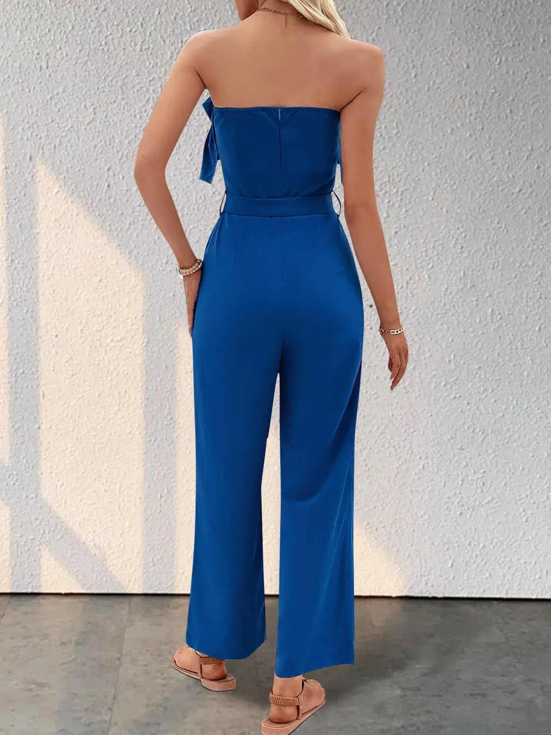 Ruffled Tie Waist Tube Jumpsuit sold by Charming Charlie product image thumbnail 2