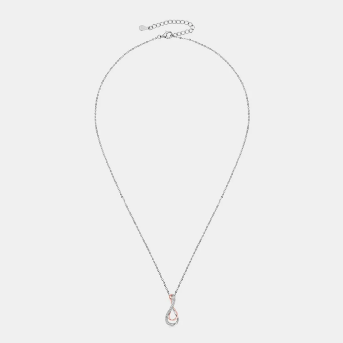 925 Sterling Silver Inlaid Moissanite Infinity Pendant Necklace sold by Charming Charlie product image thumbnail 5