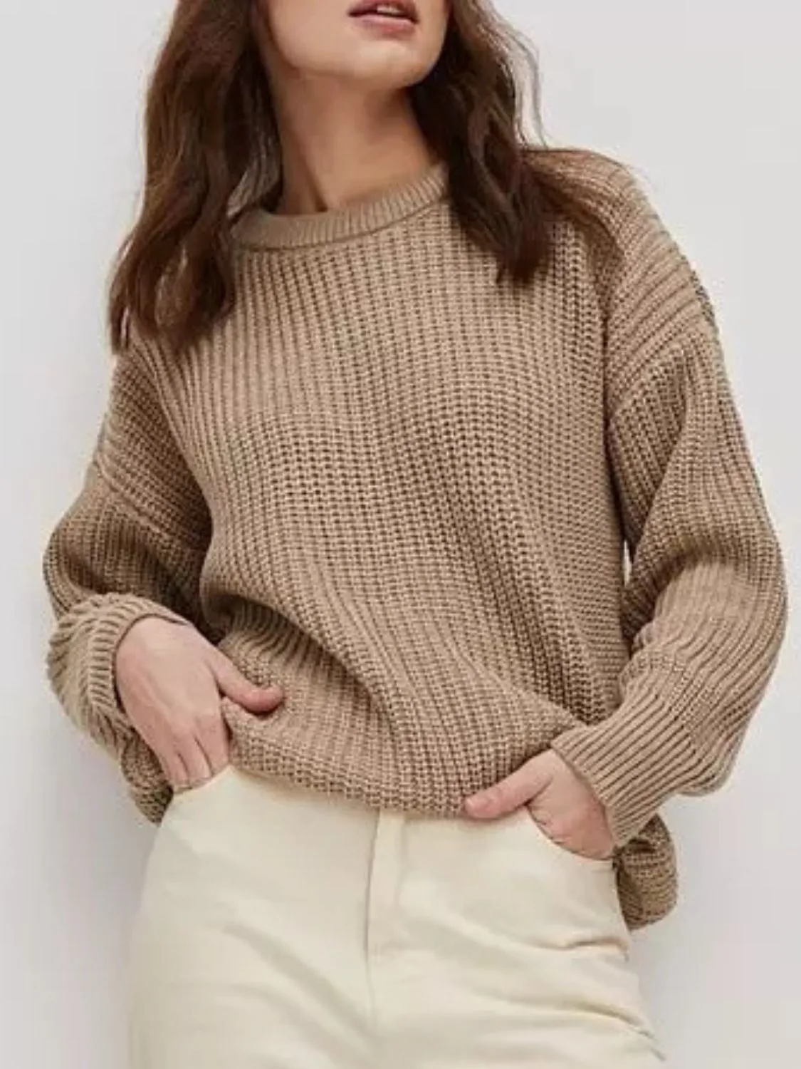 Round Neck Long Sleeve Sweater sold by Charming Charlie