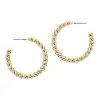 18K Gold Plated Medium Gold Twist Hoop Earrings, 1.25" Top to Bottom sold by Charming Charlie