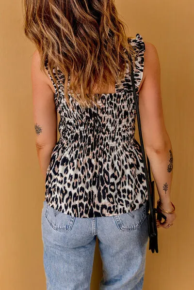 Leopard Square Neck Wide Strap Tank sold by Charming Charlie product image thumbnail 4