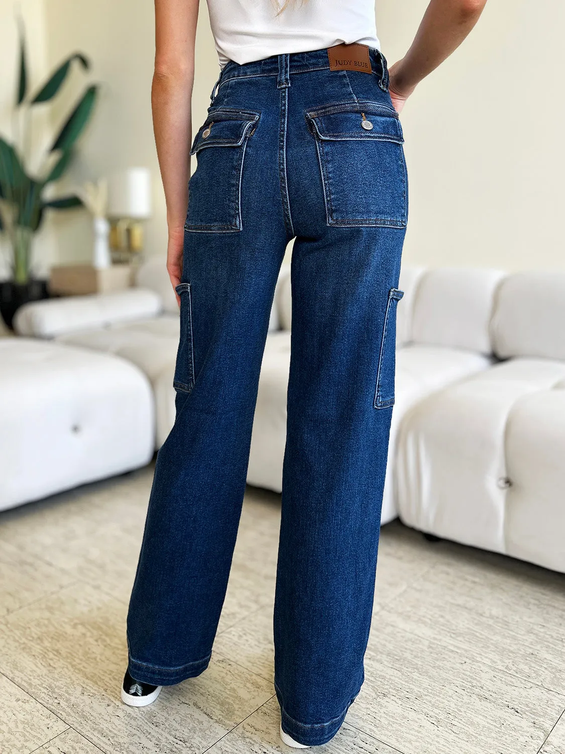 Judy Blue Full Size High Waist Straight Cargo Jeans sold by Charming Charlie product image thumbnail 3