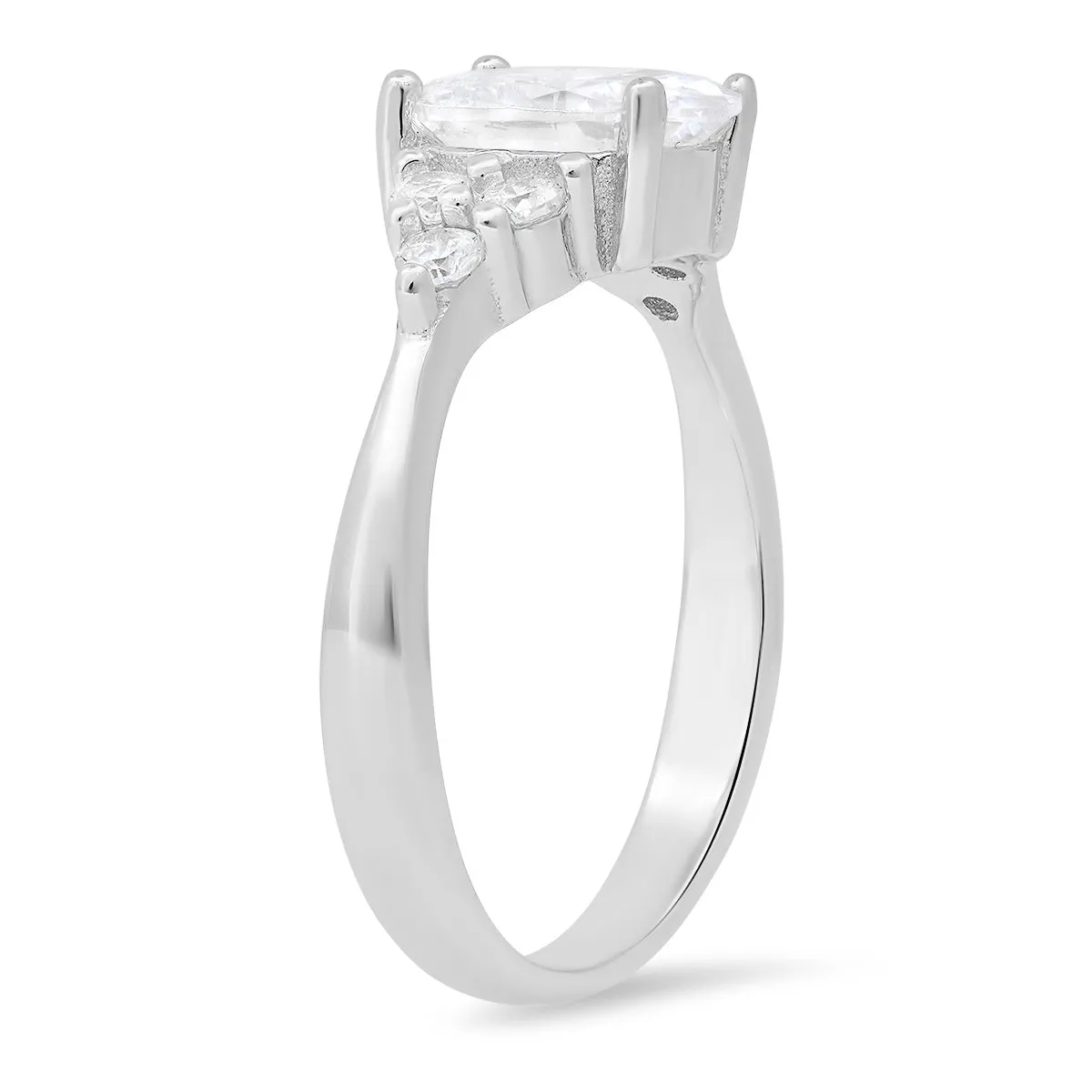 Sterling Silver Oval-cut Diamond CZ Ring sold by Charming Charlie product image thumbnail 4