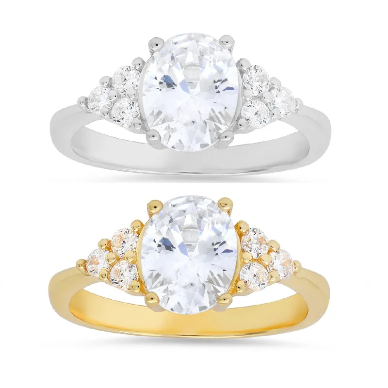 Sterling Silver Oval-cut Diamond CZ Ring sold by Charming Charlie