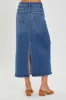RISEN High Rise Back Slit Denim Skirt sold by Charming Charlie