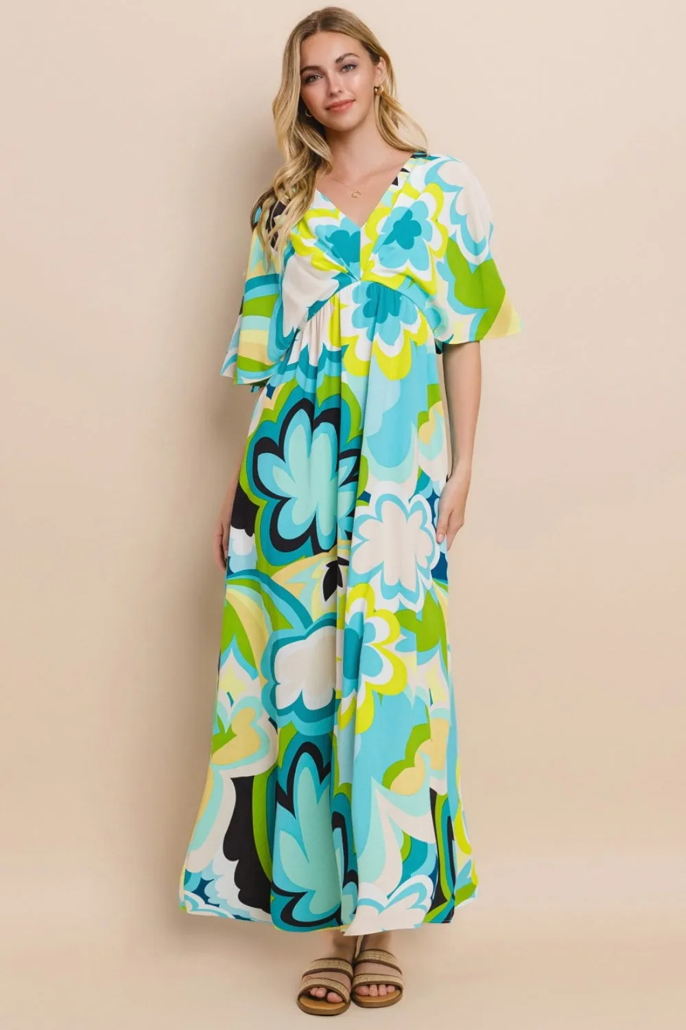 ODDI Floral Printed Slit Maxi Dress sold by Charming Charlie