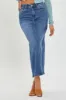 RISEN High Rise Back Slit Denim Skirt sold by Charming Charlie
