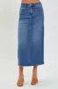 RISEN High Rise Back Slit Denim Skirt sold by Charming Charlie