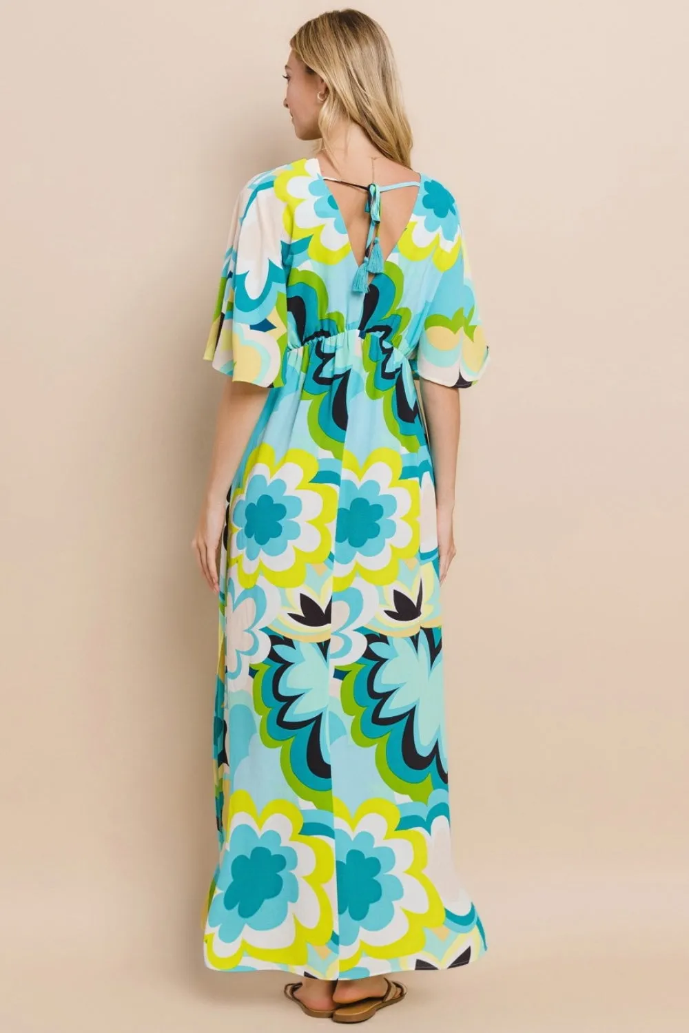 ODDI Floral Printed Slit Maxi Dress sold by Charming Charlie product image thumbnail 2