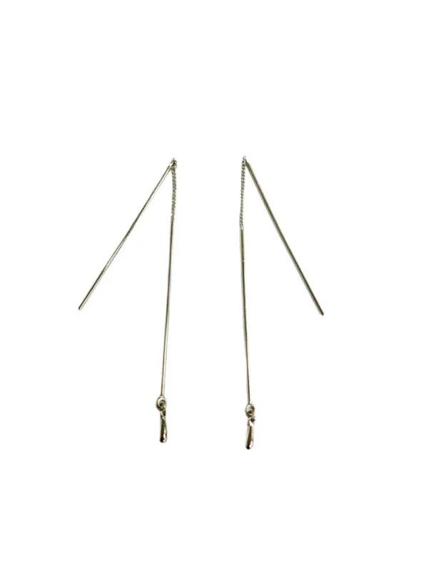 Rebecca Minkoff Earring- Silver Drop Bar Earring sold by Charming Charlie