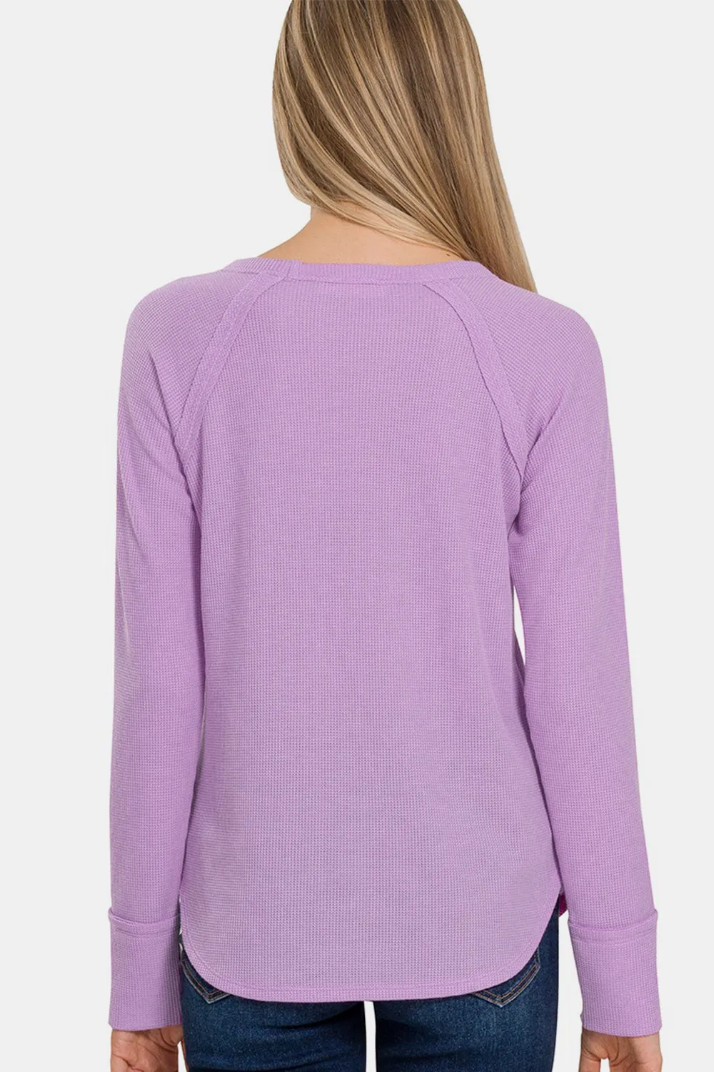 Zenana Waffle Long Sleeve T-Shirt sold by Charming Charlie product image thumbnail 2